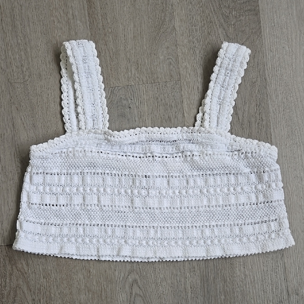 Aerie Crochet Textured Crop Top Size L - Picture 3 of 15